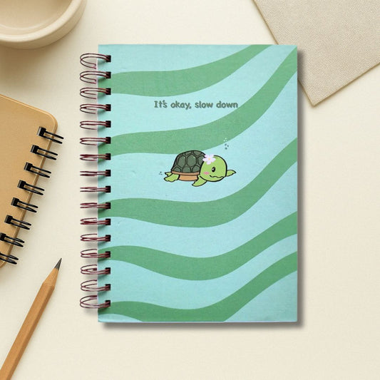 Notebook - A5 size | 100 GSM | 150 pages (Slow Down Turtle) - Bop Canvases