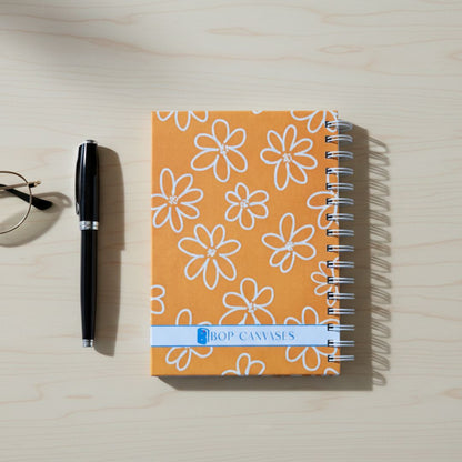 Notebook | Personalized with Name | 150 Pages, Hardcover | Apricot - Bop Canvases