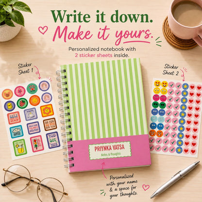 Notebook | Personalized with Name | 150 Pages, Hardcover | Autumn - Bop Canvases