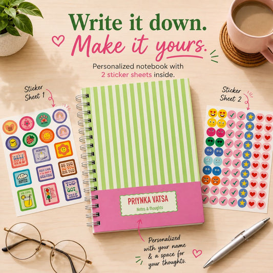 Notebook | Personalized with Name | 150 Pages, Hardcover | Autumn - Bop Canvases