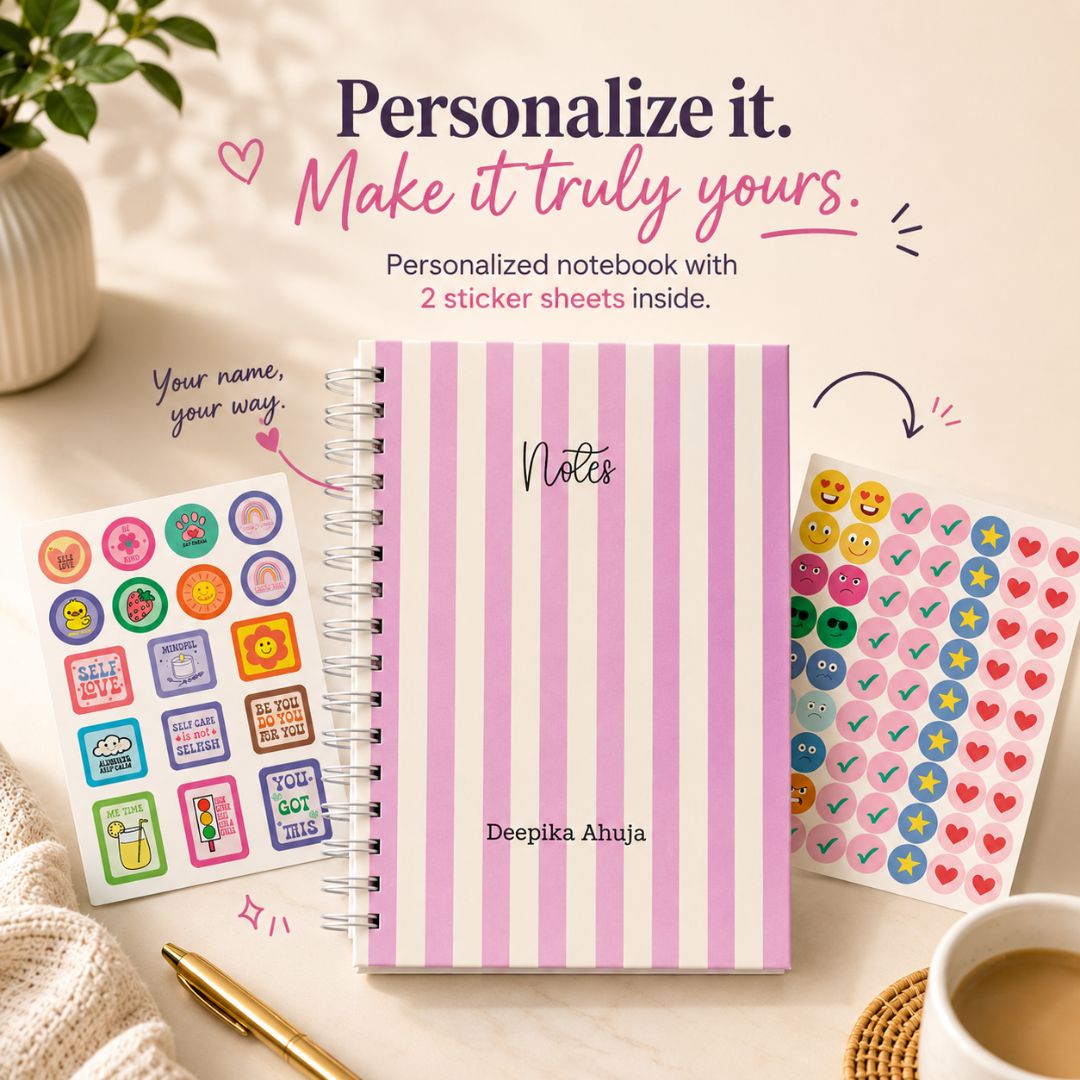 Notebook | Personalized with Name | 150 Pages, Hardcover | Daydreams - Bop Canvases