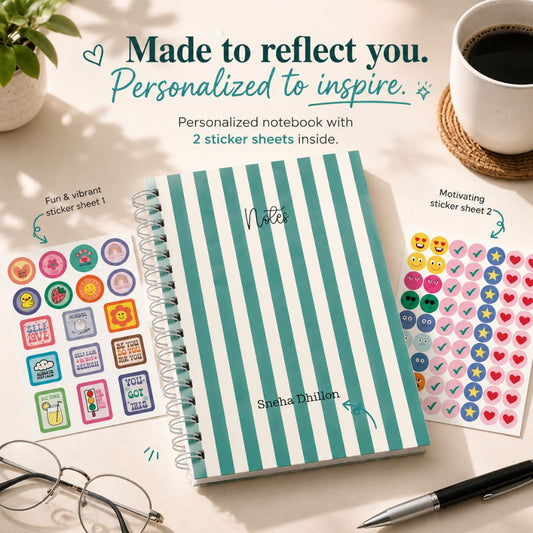 Notebook | Personalized with Name | 150 Pages, Hardcover | Daylight - Bop Canvases