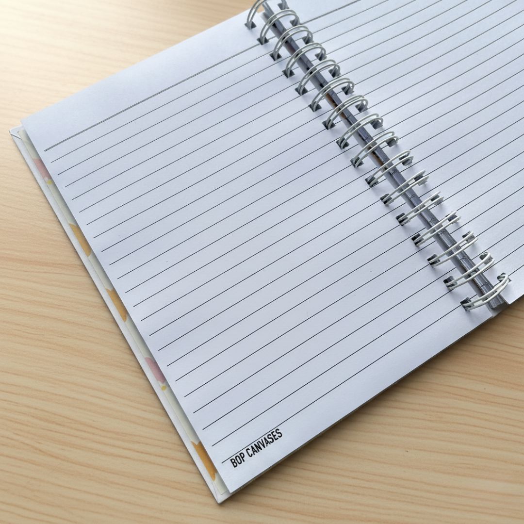 Notebook | Personalized with Name | 150 Pages, Hardcover | Winter - Bop Canvases