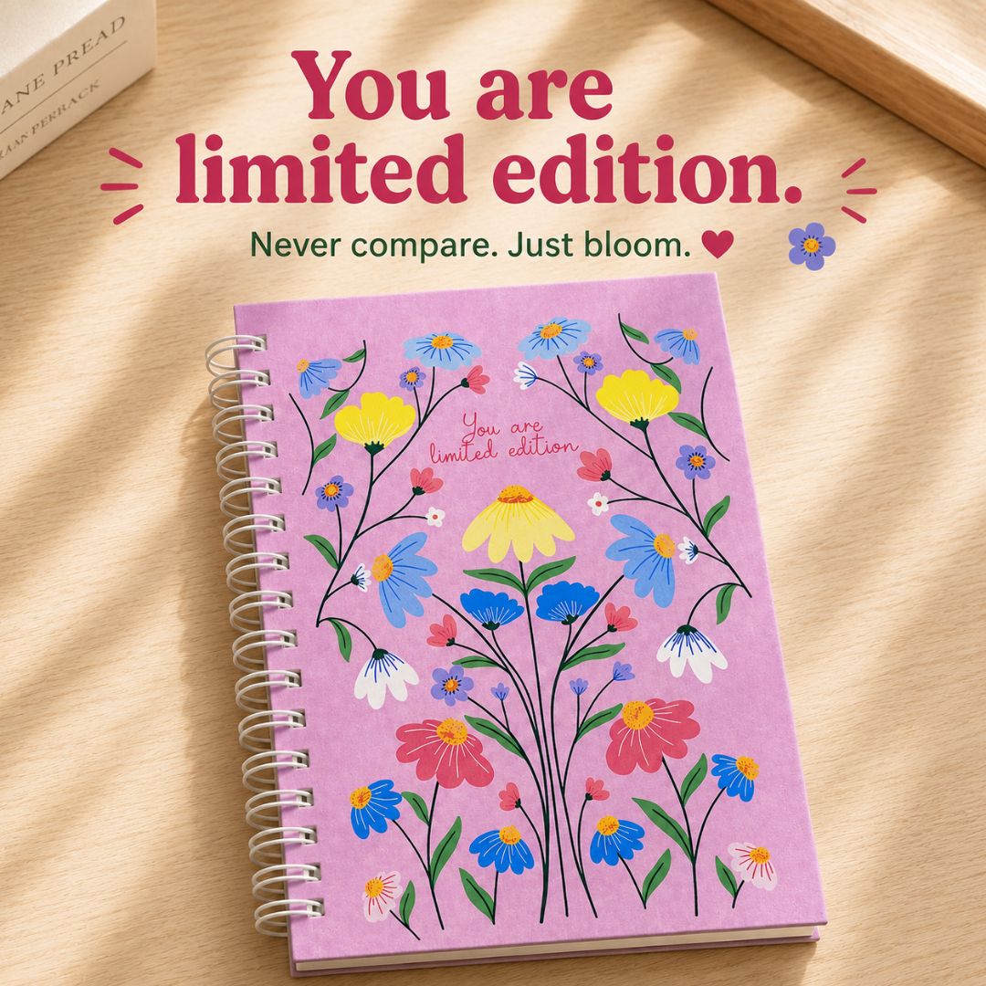 Pocket Notebook – [Flowers - Pink] | 160 Pages | 80 GSM | Hardcover | Unruled - Bop Canvases