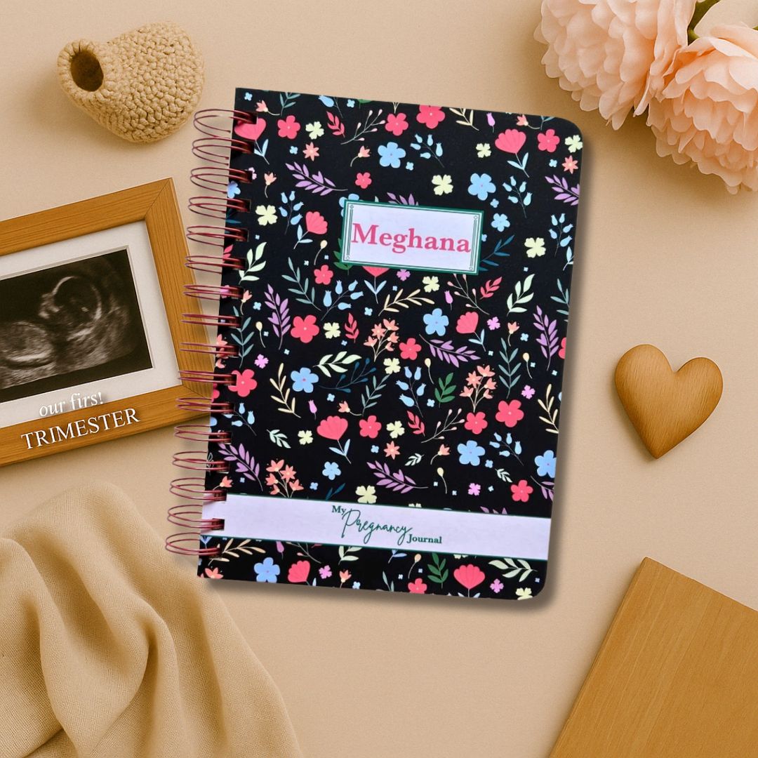 Pregnancy Journal - Black roses| 9 Months Journal - Bop Canvases
