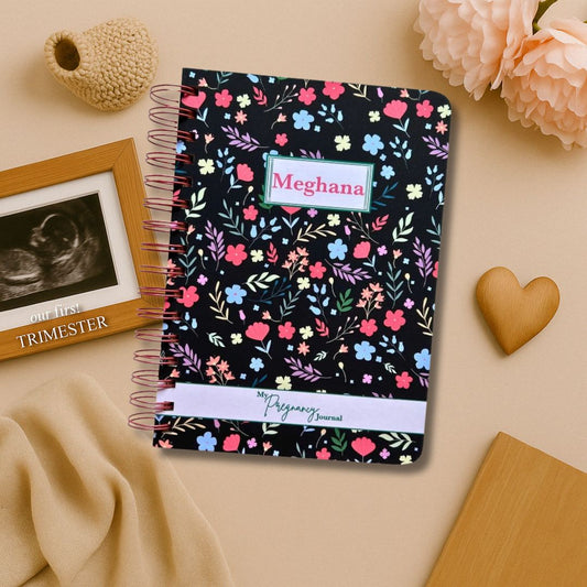 Pregnancy Journal - Black roses| 9 Months Journal - Bop Canvases