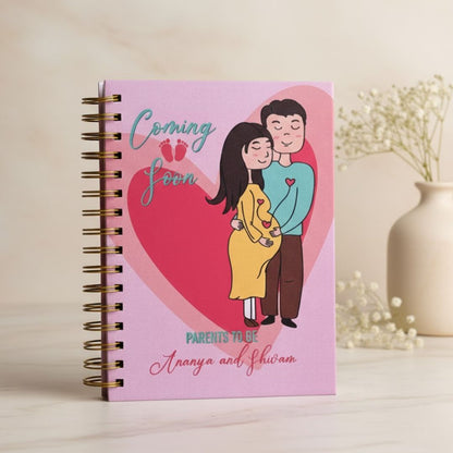 Pregnancy Journal - Name personalized | Desgined for 9 months (Little Heart) - Bop Canvases