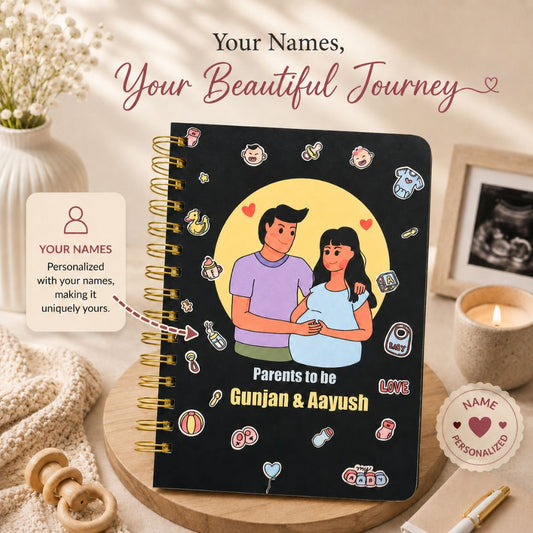 Pregnancy Journal - Personalized with name | Designed for 9 months (Goth Mom) - Bop Canvases
