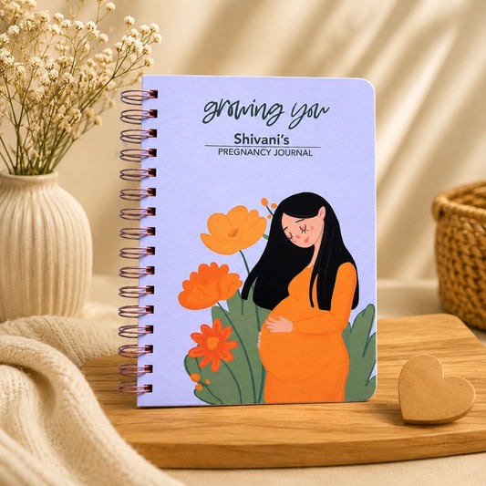 Pregnancy Journal - Personalized with name | Designed for 9 months (Growing you) - Bop Canvases