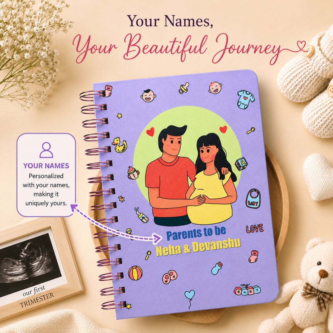 Pregnancy Journal - Personalized with name | Designed for 9 months (Lilac) - Bop Canvases