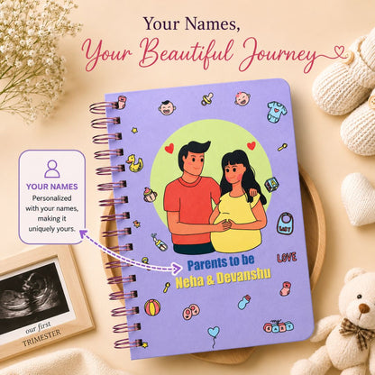 Pregnancy Journal - Personalized with name | Designed for 9 months (Lilac) - Bop Canvases