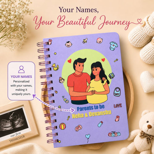 Pregnancy Journal - Personalized with name | Designed for 9 months (Lilac) - Bop Canvases