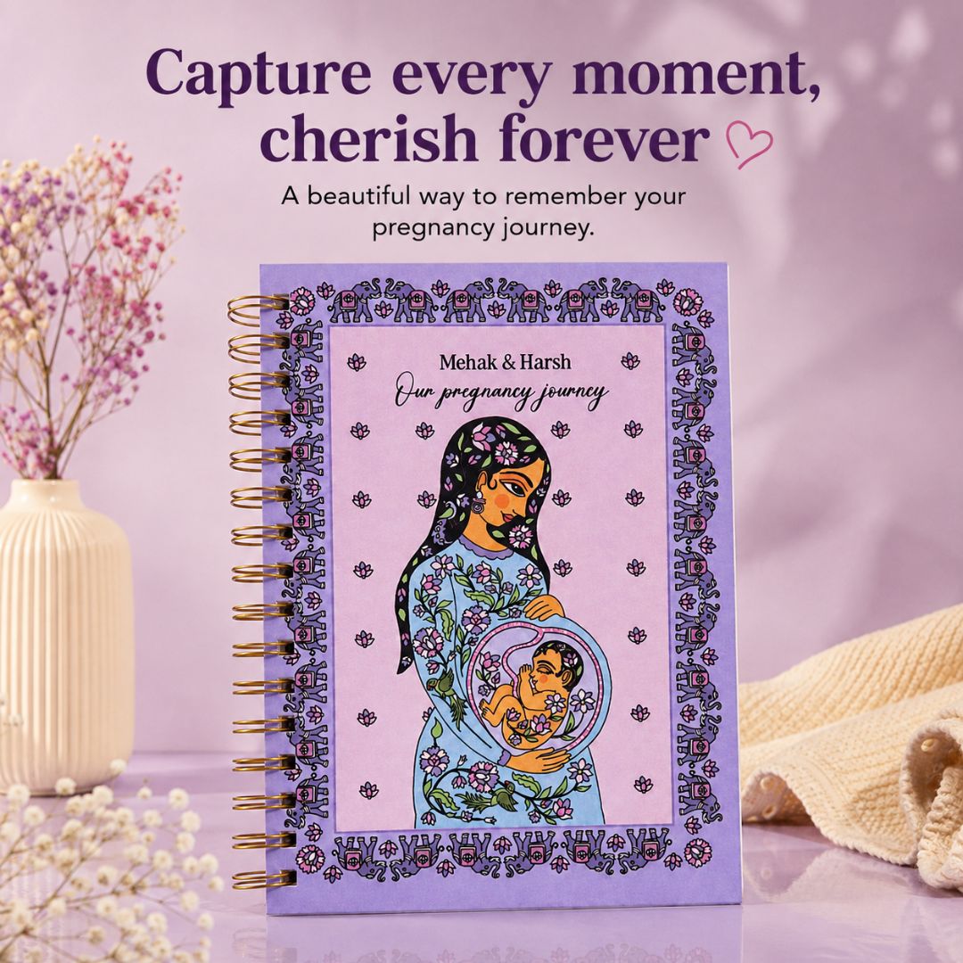 Pregnancy Journal - Personalized with name | Designed for 9 months (Madhuban) - Bop Canvases
