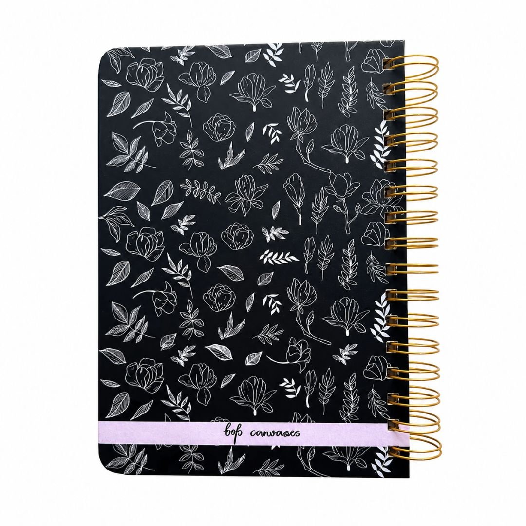Pregnancy Journal - Personalized with name | Designed for 9 months (Parents to be - Black) - Bop Canvases