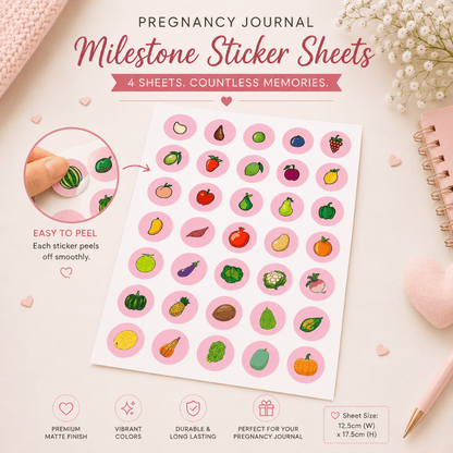 Pregnancy Milestone Sticker sheets - Pack of 4 - Bop Canvases