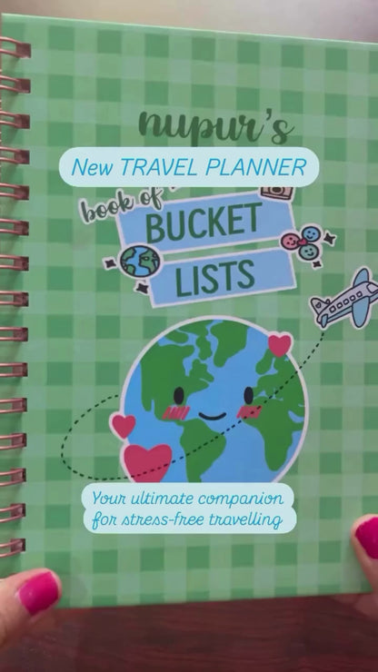 Travel Journal - Personalized with name | Bucket List | Designed for 6 Trips