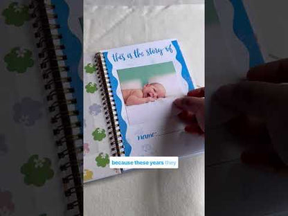 Baby memory book | Personalized with the picture & name | 0 to 4 years | A5 Size | Blue