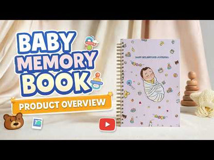 Baby memory book | Personalized with the name | 0 to 4 years | A5 Size | Sleepy baby pink