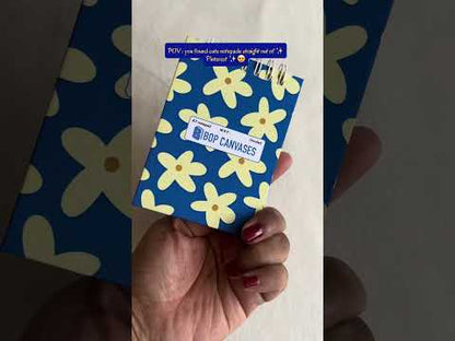 A7 Pocket Notepad – [Blue Floral] | Hardcover | 160 Pages | 80 GSM Paper
