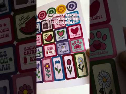 Sticker Book - Cute & Functional | 125 Aesthetic Stickers | A6 Size (Stuck With You)