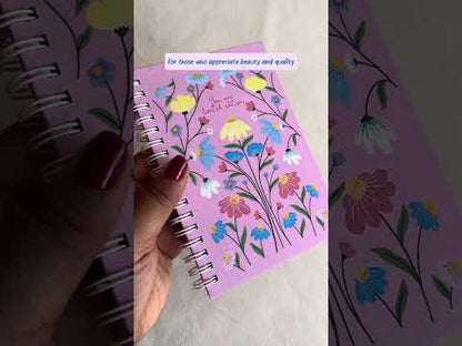 A6 Spiral Notebook – [Flowers - Pink] | 160 Pages | 80 GSM | Hardcover | Unruled