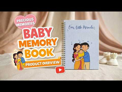 Baby memory book | Personalized with the name | 0 to 4 years | A5 Size | Little Family