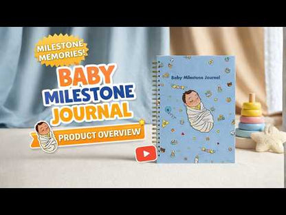 Baby memory book | Personalized with the name | 0 to 4 years | A5 Size | Sleepy baby blue