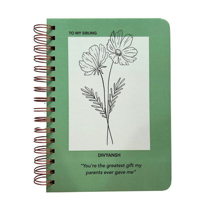 Self - care journal | Floral | Green | 6 months - Bop Canvases