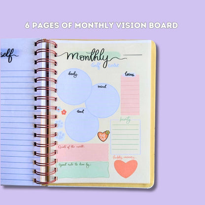 Self - care journal | penguin | Pink | 6 months - Bop Canvases