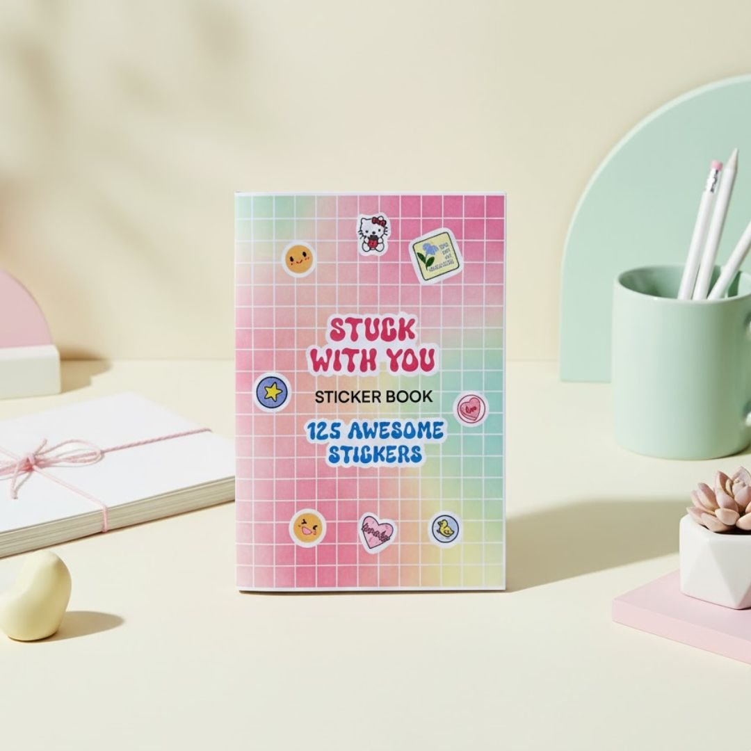 Sticker Book - Cute & Functional | 125 Aesthetic Stickers | A6 Size (Stuck With You) - Bop Canvases