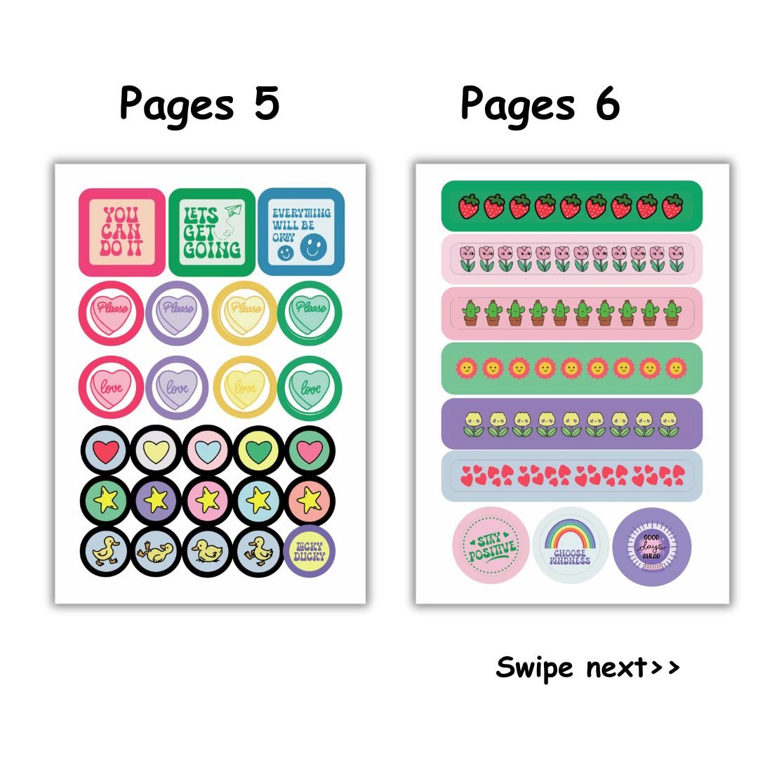 Sticker Book - Cute & Functional | 125 Aesthetic Stickers | A6 Size (Stuck With You) - Bop Canvases