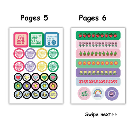 Sticker Book - Cute & Functional | 125 Aesthetic Stickers | A6 Size (Stuck With You) - Bop Canvases