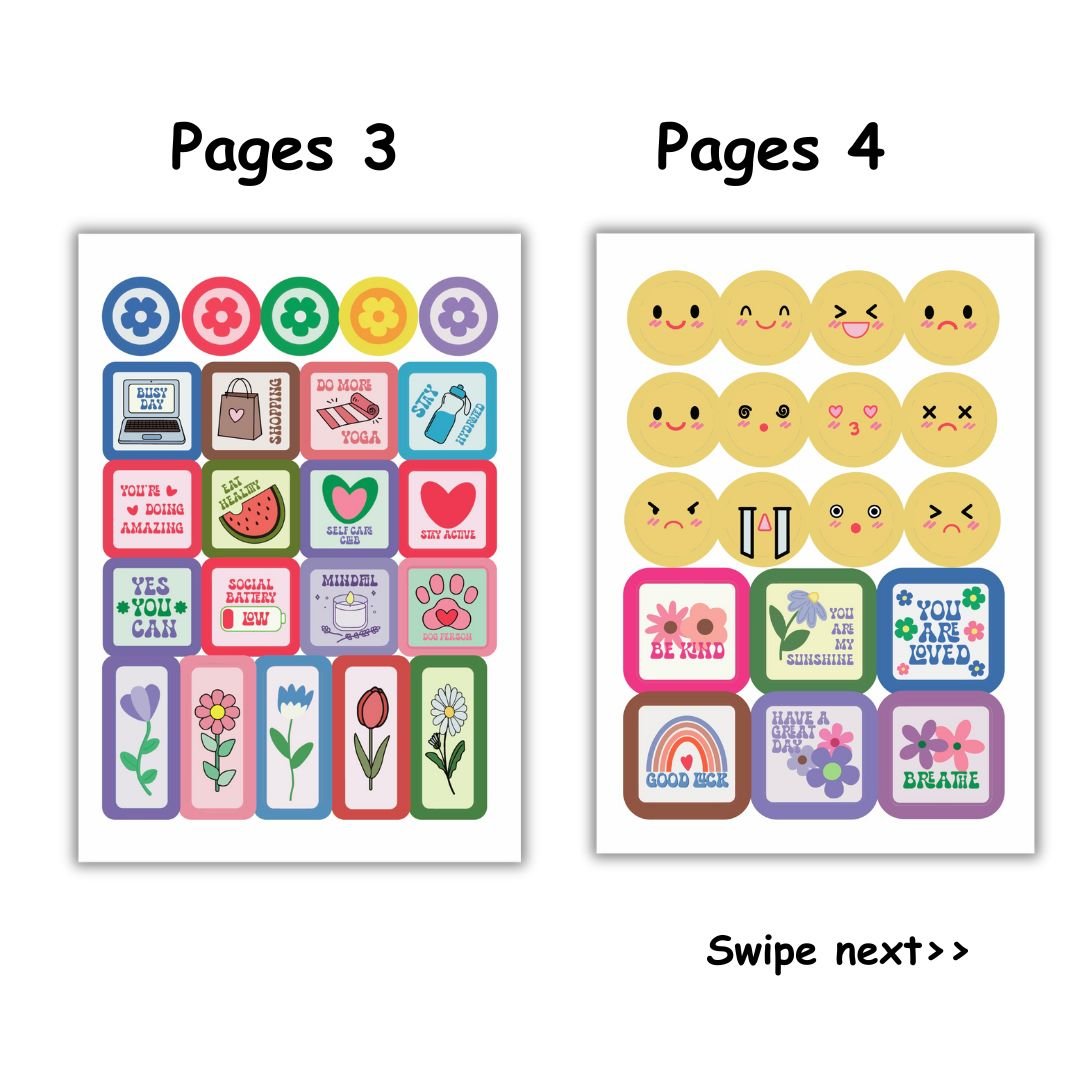 Sticker Book - Cute & Functional | 125 Aesthetic Stickers | A6 Size (Stuck With You) - Bop Canvases