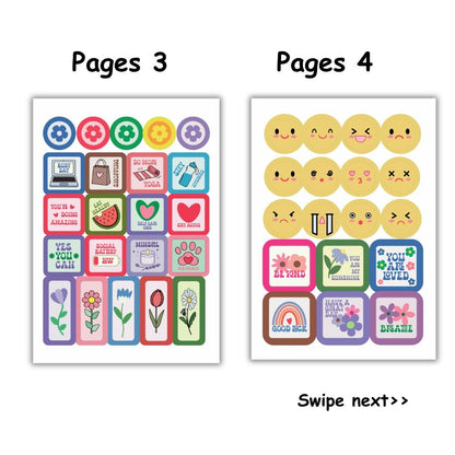 Sticker Book - Cute & Functional | 125 Aesthetic Stickers | A6 Size (Stuck With You) - Bop Canvases