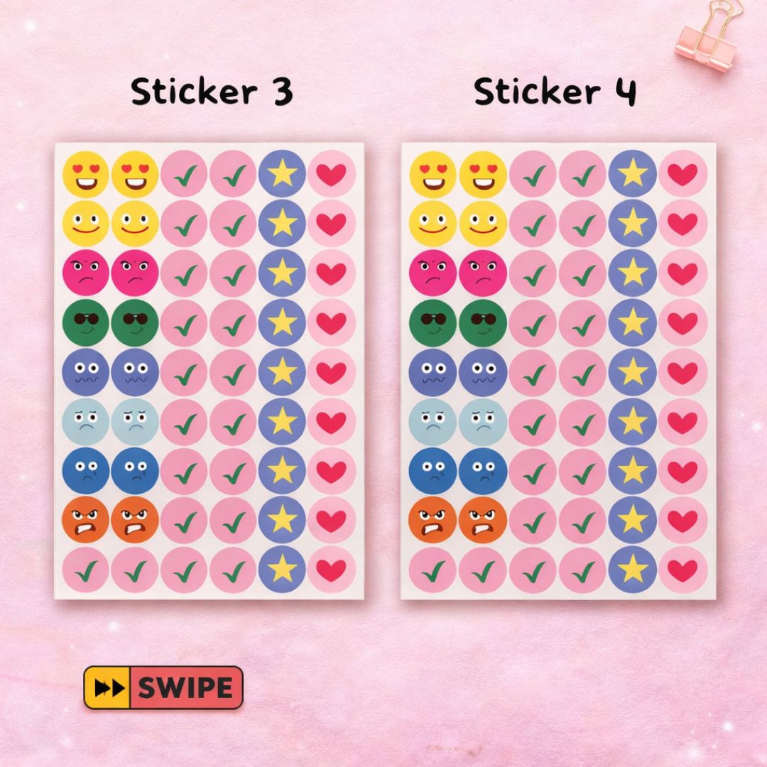 Sticker sheets | Positive Vibes & Smiley – Pack of 4 - Bop Canvases
