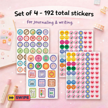 Sticker sheets | Positive Vibes & Smiley – Pack of 4 - Bop Canvases