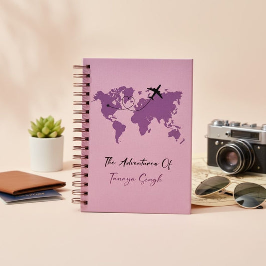Travel Journal - Personalized with name | Adventurer | Designed for 6 Trips - Bop Canvases