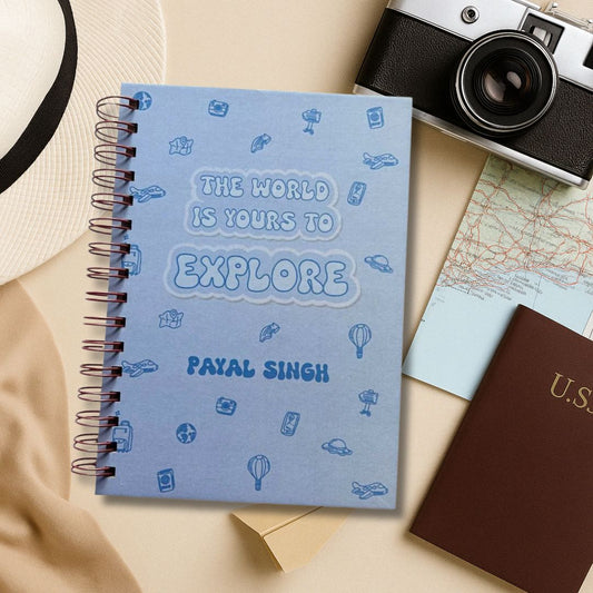 Travel Journal - Personalized with name | Explorer | Designed for 6 Trips - Bop Canvases