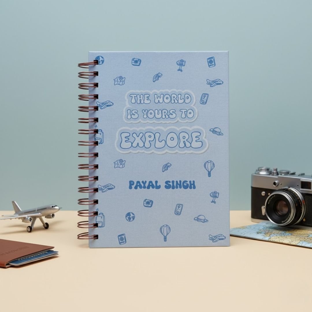 Travel Journal - Personalized with name | Explorer | Designed for 6 Trips - Bop Canvases