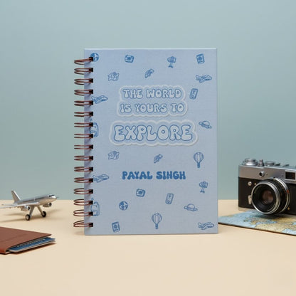 Travel Journal - Personalized with name | Explorer | Designed for 6 Trips - Bop Canvases