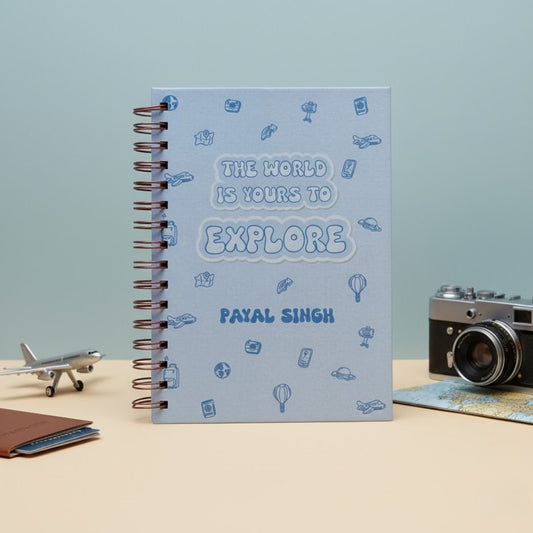 Travel Journal - Personalized with name | Explorer | Designed for 6 Trips - Bop Canvases