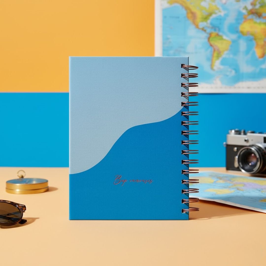Travel Journal - Personalized with name | Live to travel | Designed for 6 Trips - Bop Canvases