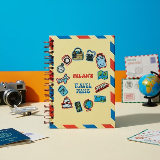 Travel Journal - Personalized with name | Travel plans | Designed for 6 Trips - Bop Canvases