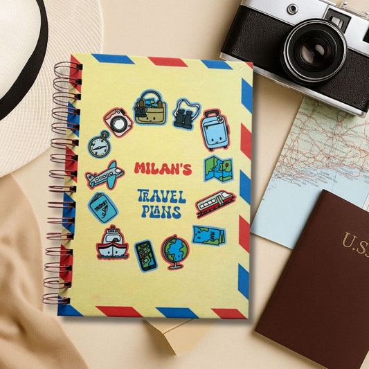 Travel Journal - Personalized with name | Travel plans | Designed for 6 Trips - Bop Canvases