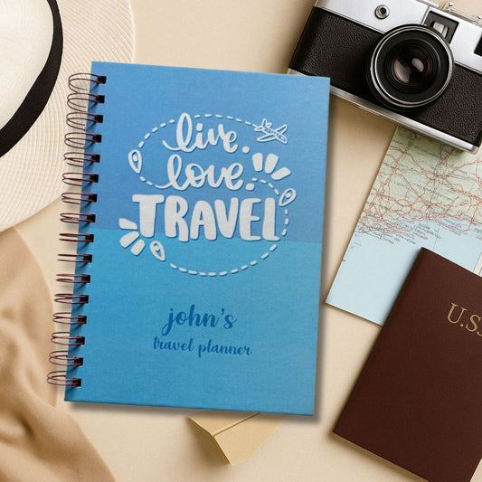 Travel Journal - Personalized with name | Traveller | Designed for 6 Trips - Bop Canvases