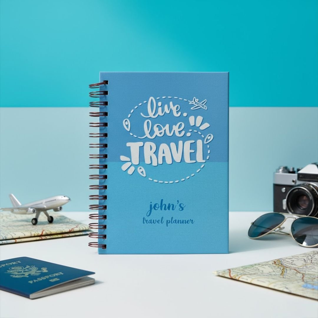 Travel Journal - Personalized with name | Traveller | Designed for 6 Trips - Bop Canvases