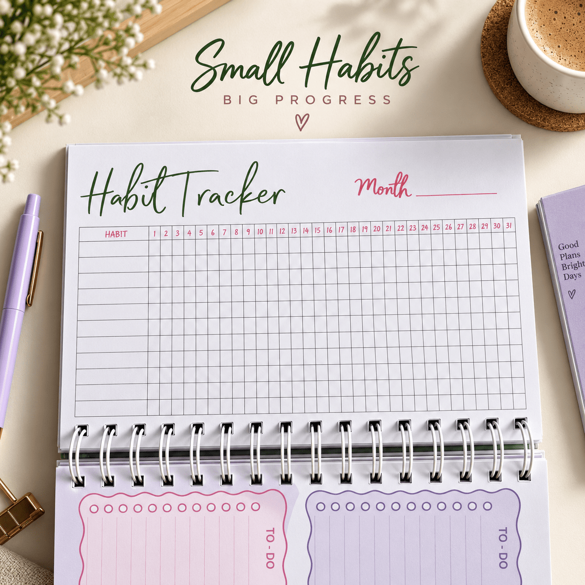 Undated Daily Planner (Big Plans - Blue) - Bop Canvases
