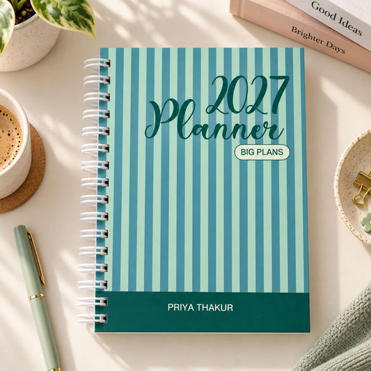 Undated Yearly Planner (Big Plans- Green) - Bop Canvases