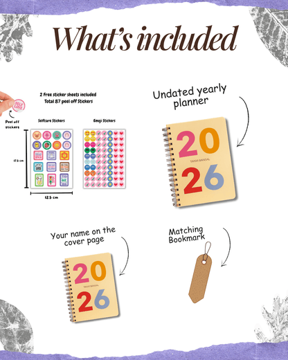 Undated Yearly Planner | Personalized with your name | 2026 - Bop Canvases