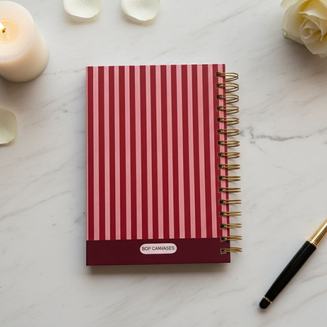 Undated Yearly Planner | Personalized with your name (Big Plans - Maroon) - Bop Canvases